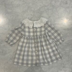 Tartine et Chocolat White Lace Collar Dress